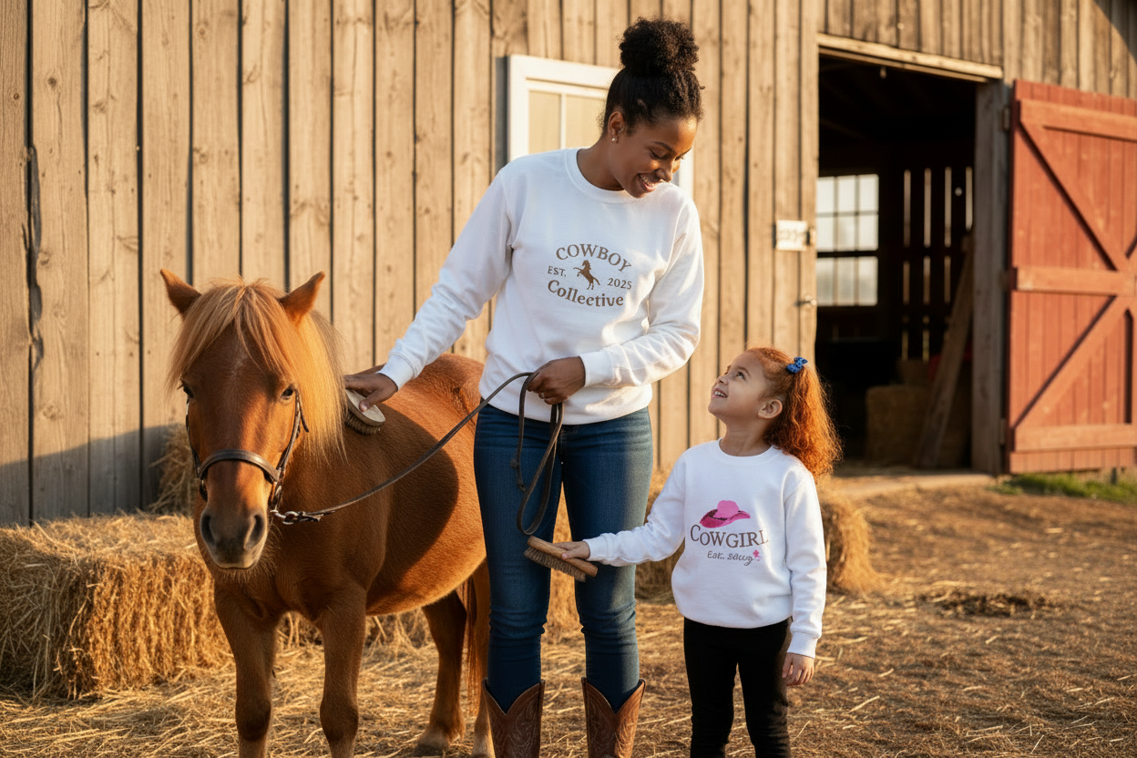Same mom and daughter with daughter facing camera